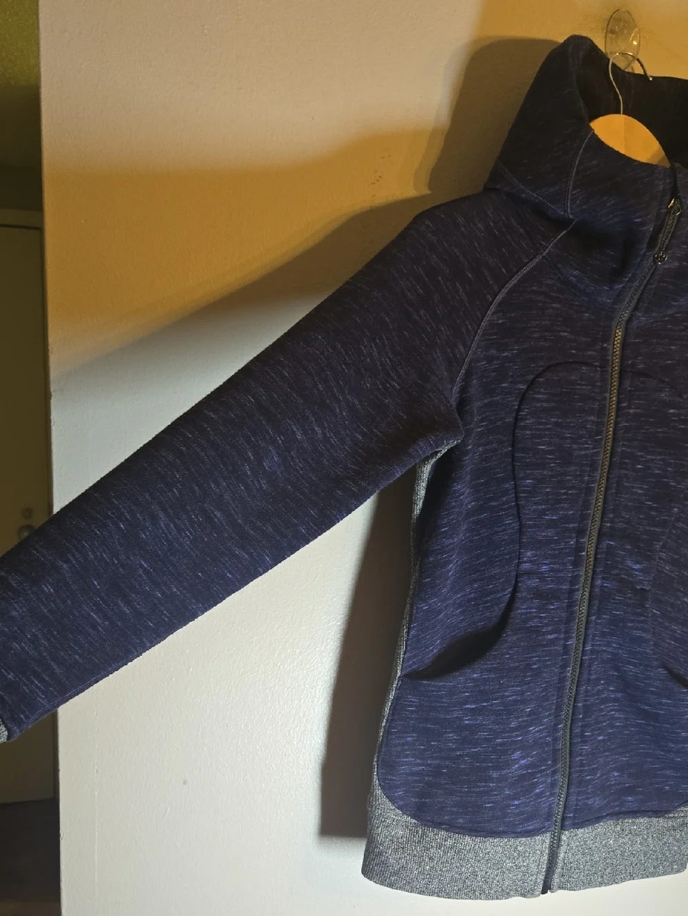 Lululemon Scuba Hoodie Womens Blue Heathered Full Zip Activewear Jacket